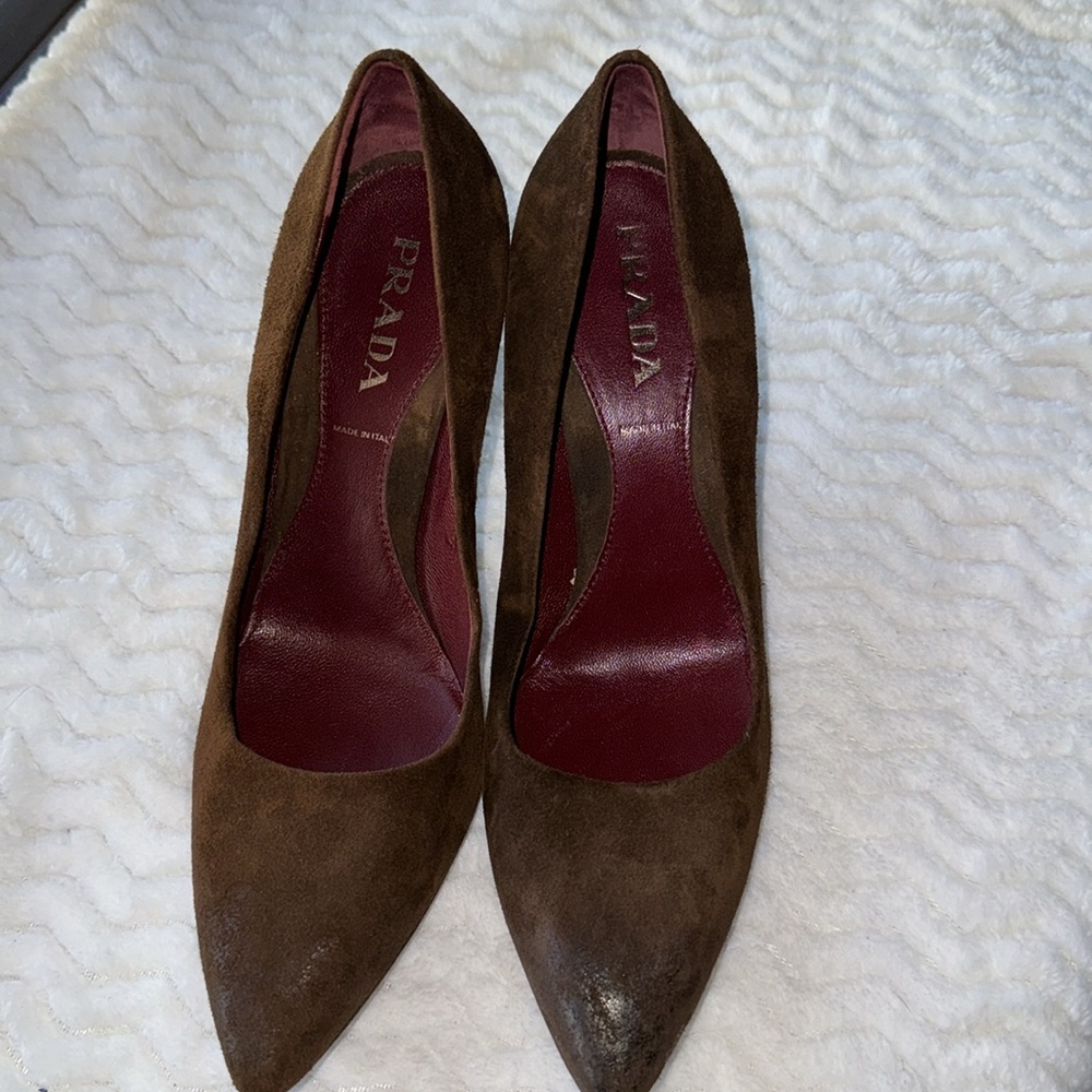 PRADA BROWN SUEDE LEATHER